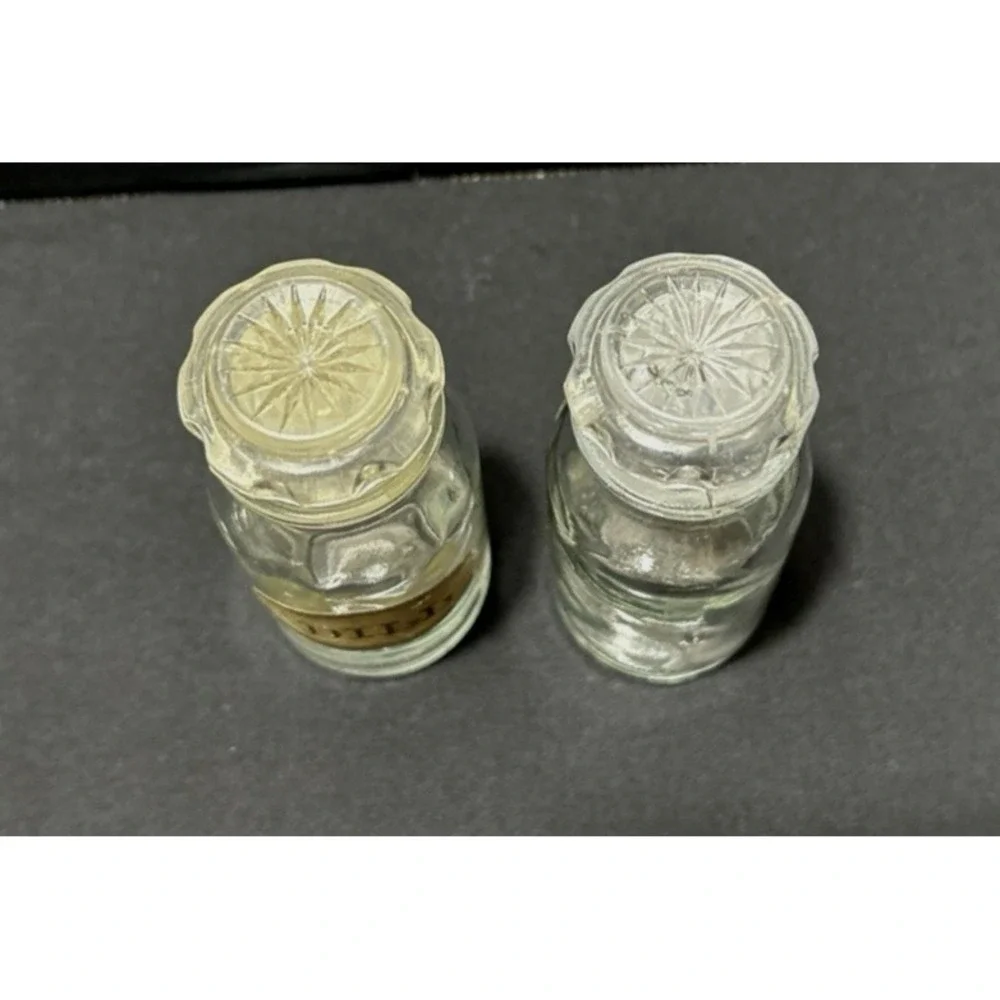 Vintage Clear Glass Apothecary Spice Jars w/Stoppers Retro Cottage Farmhouse